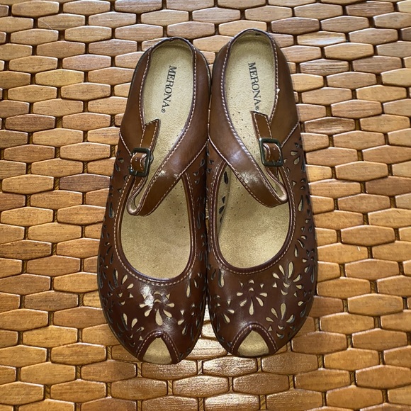 Merona Open Toe Mules Shoes Adjustable Strap Size 10 women’s - Picture 2 of 6